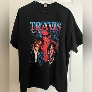 Travis Scott Black and Red Graphic Tee